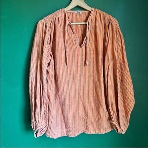 Vintage Caravan Cotton Peasant blouse size XL